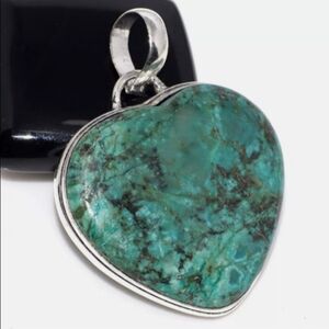 African Turquoise Gemstone 925 Sterling Silver Handmade Ethnic Pendant Necklace